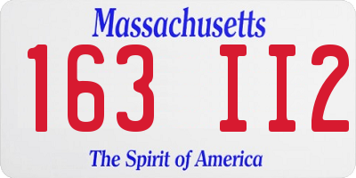 MA license plate 163II2