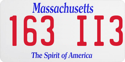 MA license plate 163II3