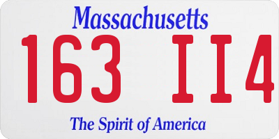 MA license plate 163II4