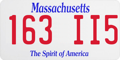 MA license plate 163II5