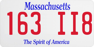 MA license plate 163II8