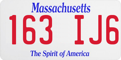 MA license plate 163IJ6