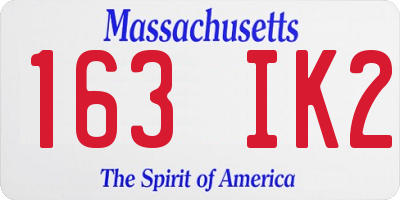 MA license plate 163IK2