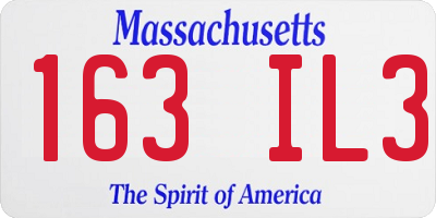 MA license plate 163IL3