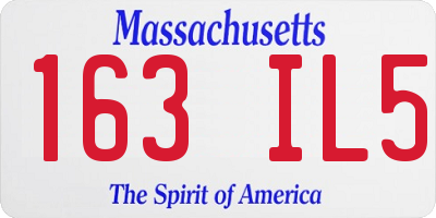 MA license plate 163IL5