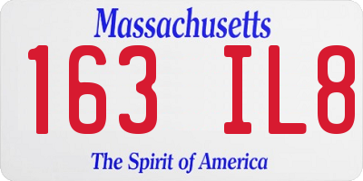 MA license plate 163IL8
