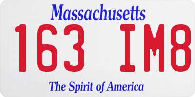 MA license plate 163IM8