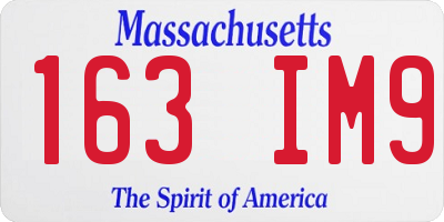 MA license plate 163IM9