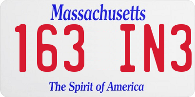 MA license plate 163IN3