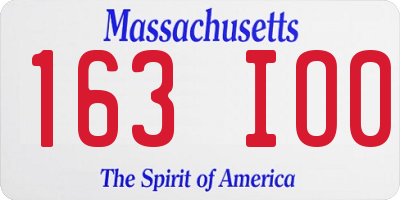 MA license plate 163IO0