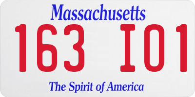 MA license plate 163IO1