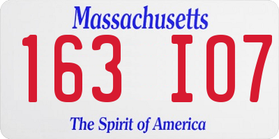 MA license plate 163IO7