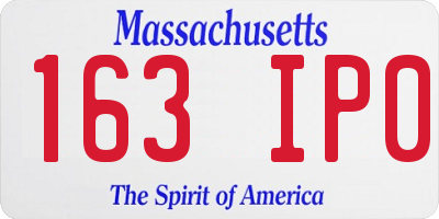 MA license plate 163IP0