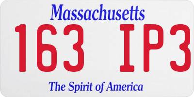 MA license plate 163IP3