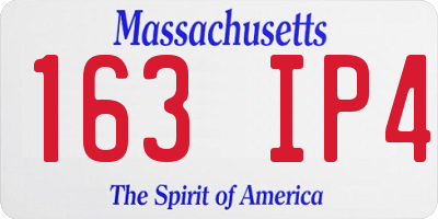 MA license plate 163IP4