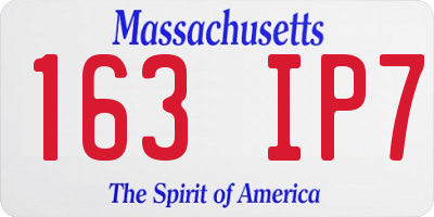 MA license plate 163IP7