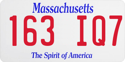 MA license plate 163IQ7