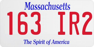 MA license plate 163IR2