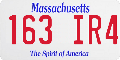 MA license plate 163IR4