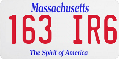 MA license plate 163IR6