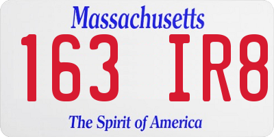 MA license plate 163IR8