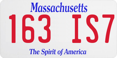 MA license plate 163IS7