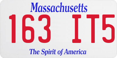 MA license plate 163IT5