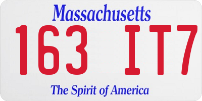 MA license plate 163IT7