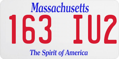 MA license plate 163IU2
