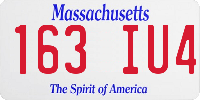 MA license plate 163IU4