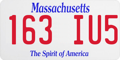 MA license plate 163IU5