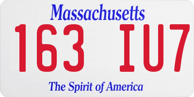 MA license plate 163IU7