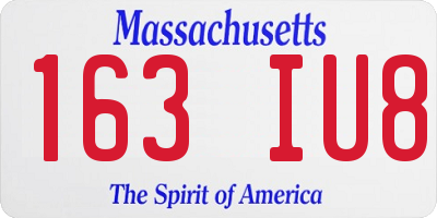 MA license plate 163IU8