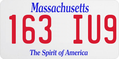 MA license plate 163IU9