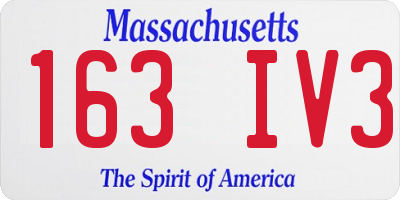 MA license plate 163IV3