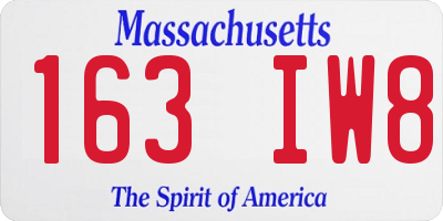 MA license plate 163IW8
