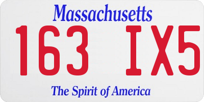 MA license plate 163IX5
