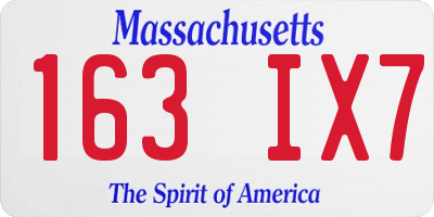 MA license plate 163IX7