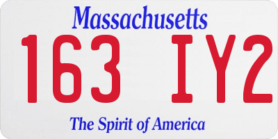 MA license plate 163IY2