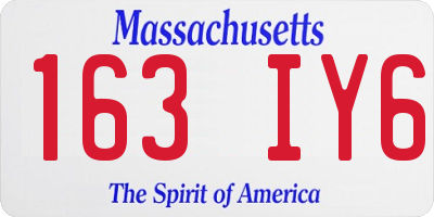 MA license plate 163IY6
