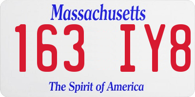 MA license plate 163IY8