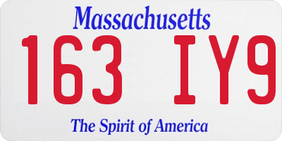MA license plate 163IY9