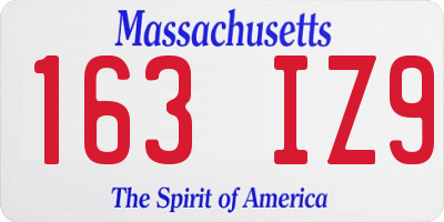 MA license plate 163IZ9