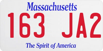 MA license plate 163JA2