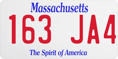 MA license plate 163JA4