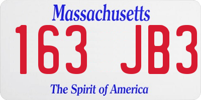 MA license plate 163JB3