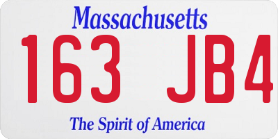 MA license plate 163JB4