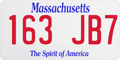 MA license plate 163JB7