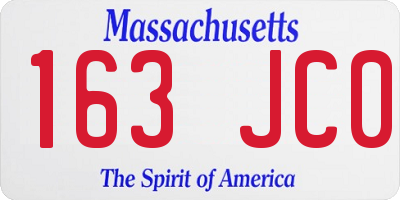 MA license plate 163JC0