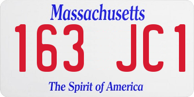 MA license plate 163JC1